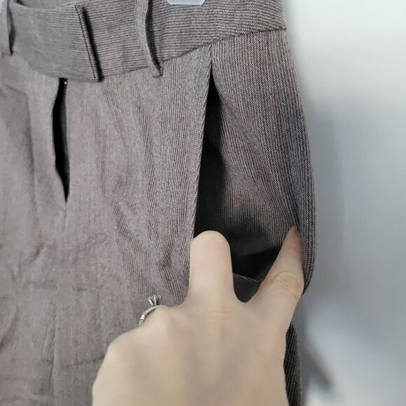 NWOT Talbots Petites Pants Women's 2 Brown 100% Wool Wide Leg Trousers Slacks - Picture 4 of 10